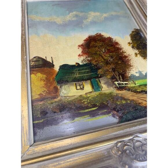 H. Wester Signed Oil on Board Framed Painting Holland Dutch Ornate Wood Frame - Picture 3 of 9